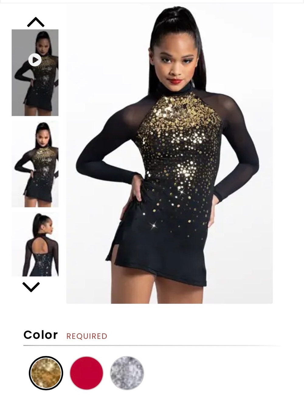 Balera Black and Gold Sequin jazz costume